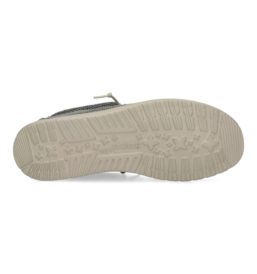 HEYDUDE Wally Braided Kaki Mocassins voor heren (353465) - geschikt voor steunzolen