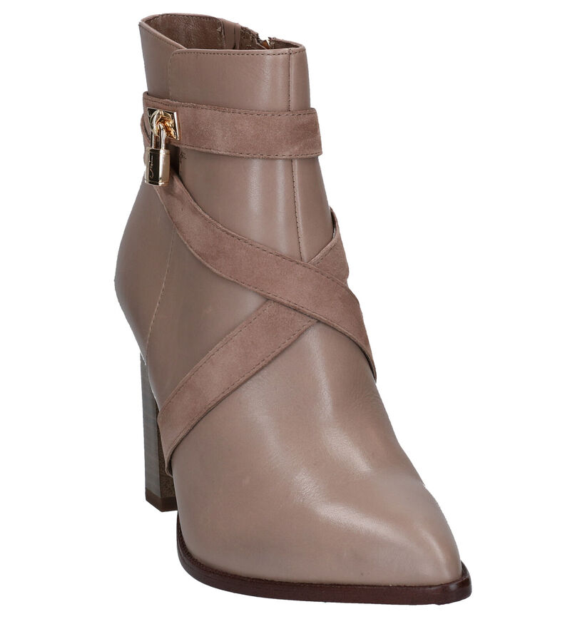 Tamaris Heart & Sole Taupe Enkellaarzen in leer (280967)