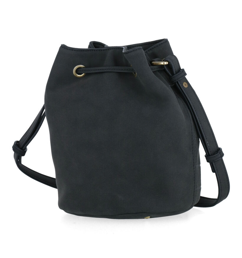 Woomen Nervure Zwarte Bucket Bag in kunstleer (299052)