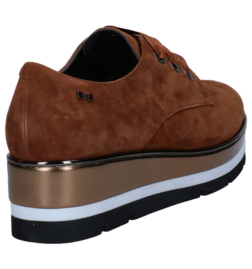 Nathan-Baume Cognac Veterschoenen in daim (283254)
