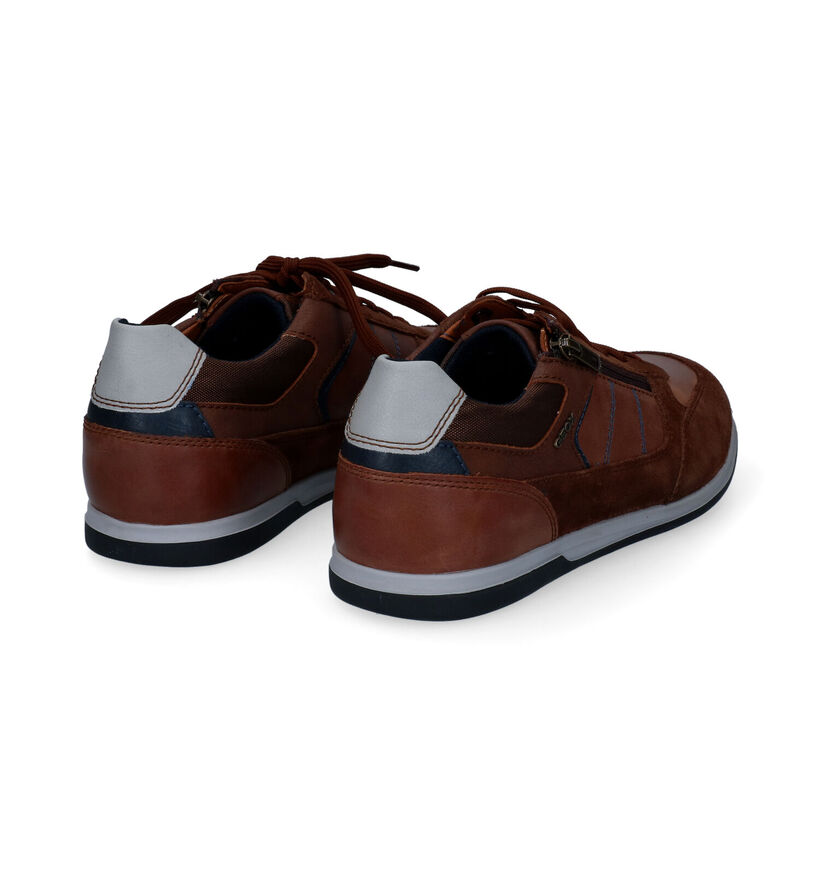 Geox Renan Chaussures à lacets en Cognac en cuir (303578)