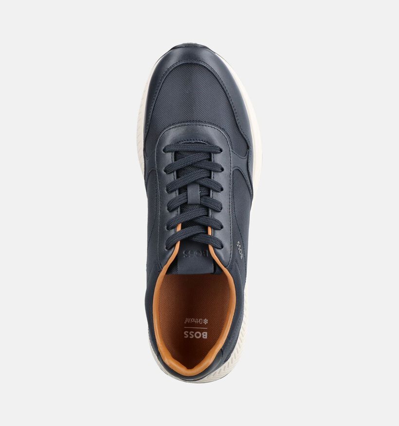 BOSS Titanium Runn Chaussures plates en Bleu fonc&eacute; pour hommes (375712) - pour semelles orthop&eacute;diques