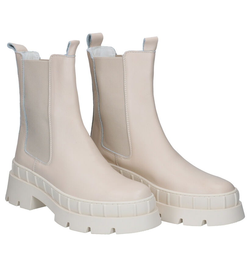 Poelman Bottes courtes en Écru en cuir (300329)