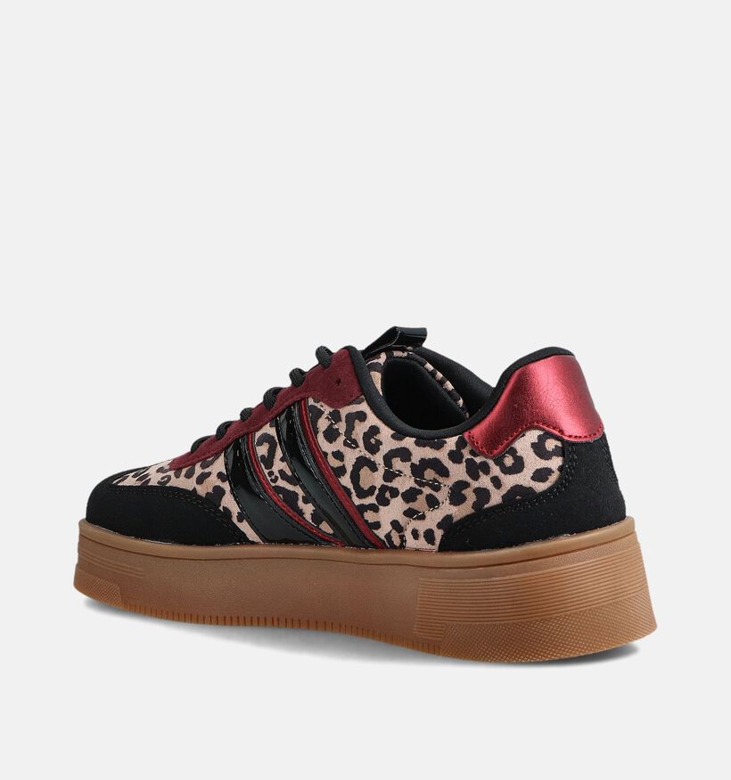 Posh by Poelman Baskets Leopard en Noir pour femmes (367972) - pour semelles orthopédiques