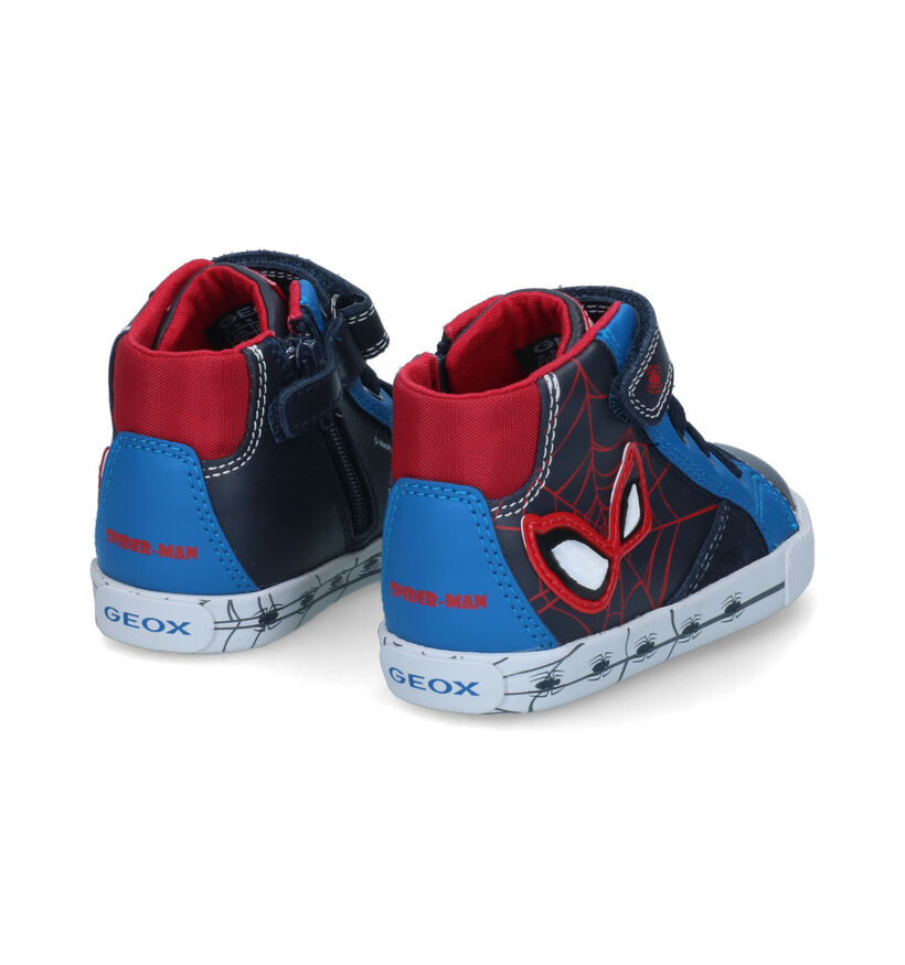 Geox Kilwi Blauwe Sneakers Marvel Spiderman in nubuck (317568)