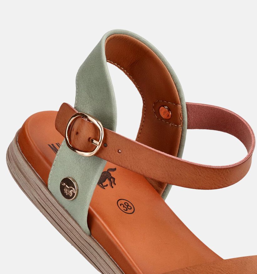 Mustang Sandales plates en Vert pour femmes (372128)