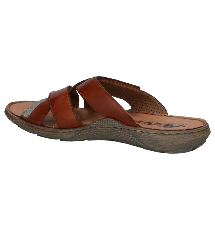 Rieker Nu-pieds casual en Cognac en cuir (288359)