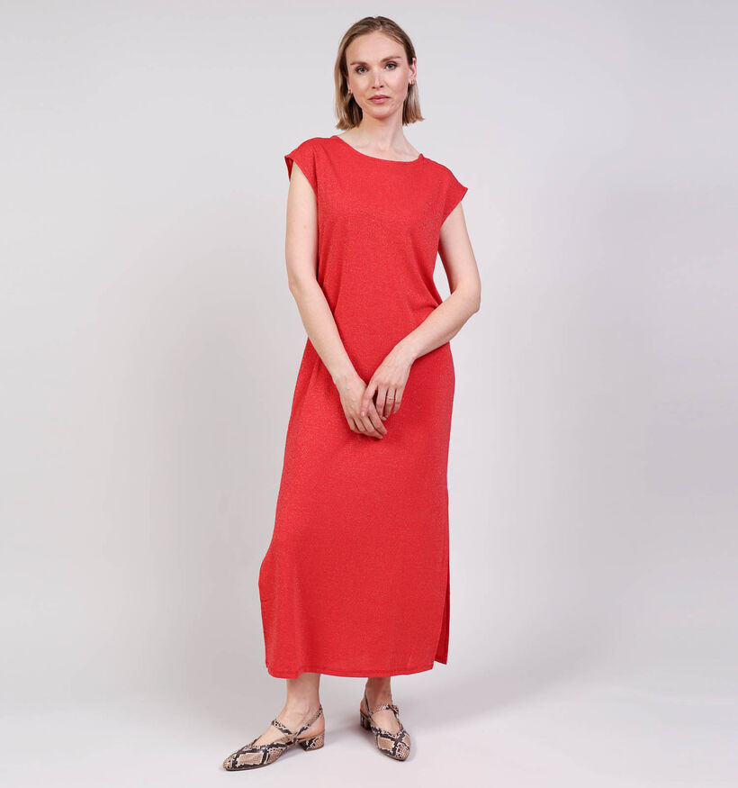 Vila Luxi Glitter Rode Lange Jurk voor dames (369457)