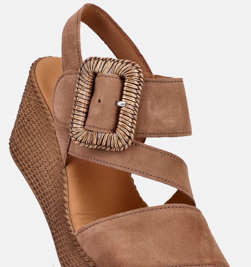 Gabor Bruine Sandalen met sleehak voor dames (371135)