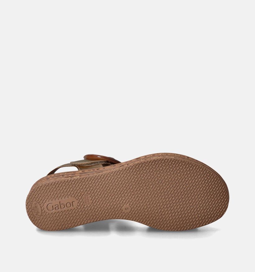 Gabor Best Fitting Gouden Sandalen met sleehak voor dames (355078)