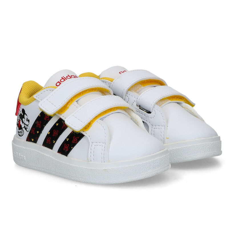 adidas Grand Court Disney Micky Baskets en Blanc pour filles, garçons (318887)