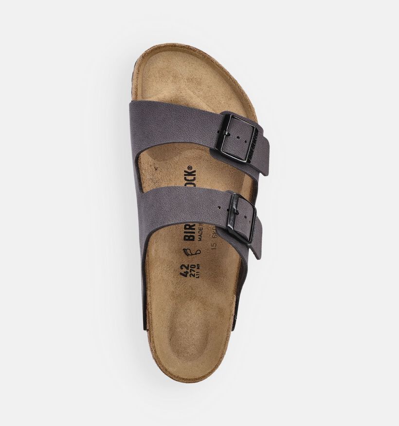 Birkenstock Arizona Nu-pieds en Gris fonc&eacute; pour hommes (382203)