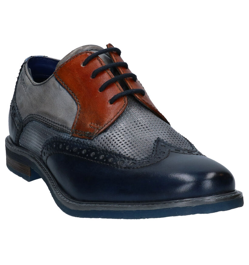 Bugatti Chaussures habill&eacute;es en Bleu en cuir (293628)