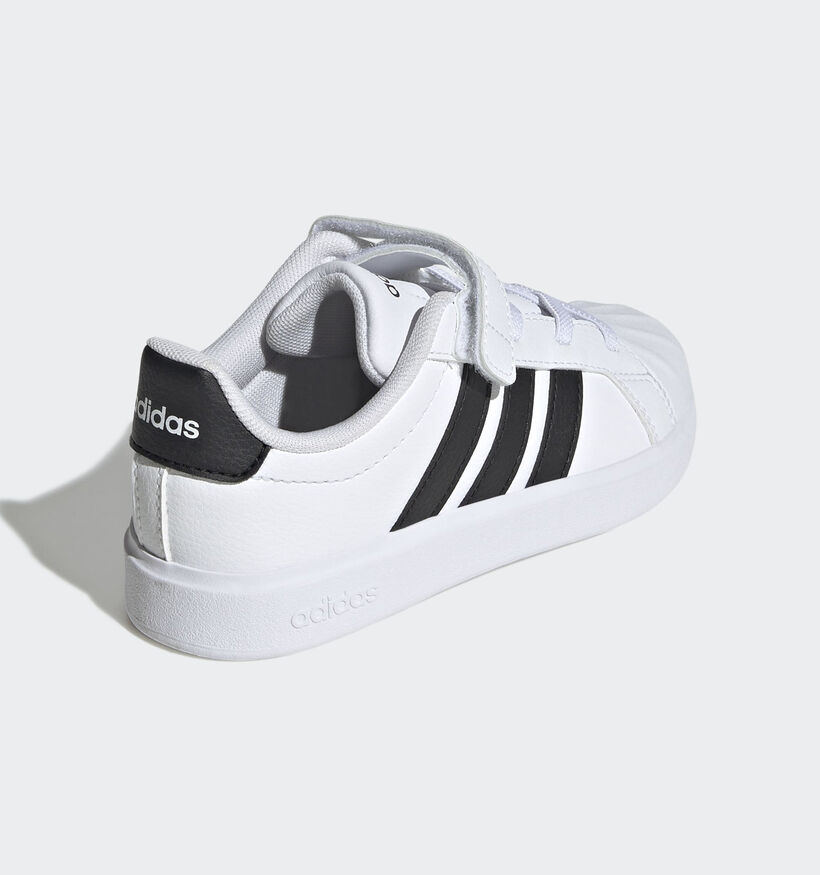 adidas Streettalk Baskets en Blanc/Noir pour filles, gar&ccedil;ons (366781) - pour semelles orthop&eacute;diques