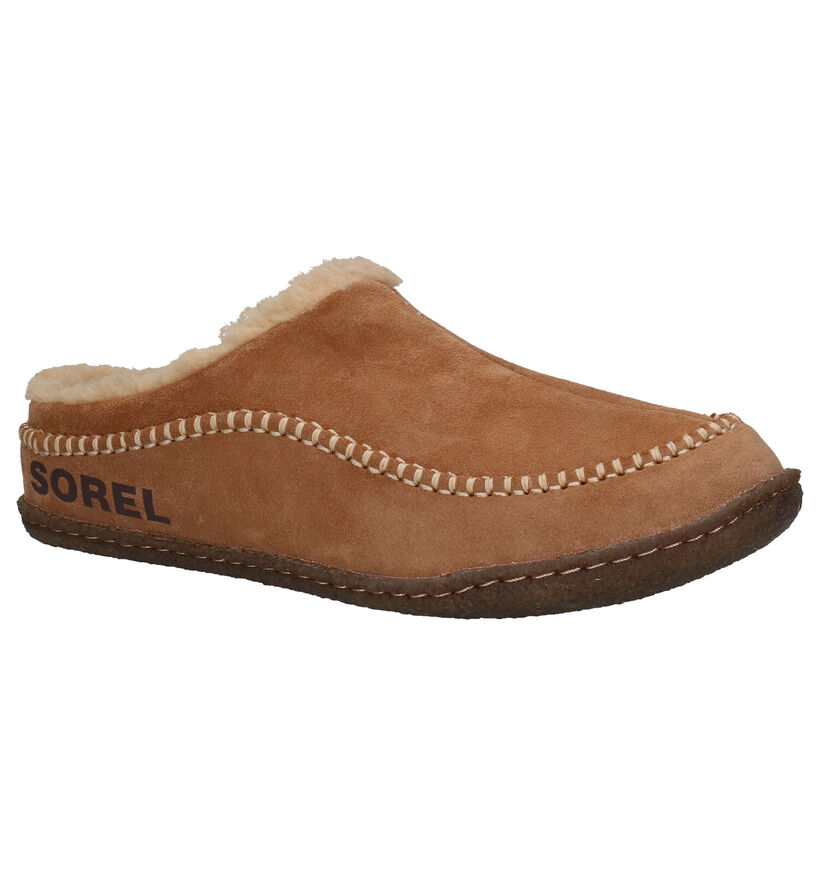 Sorel Lanner Ridge Zwarte Pantoffels in daim (294137)