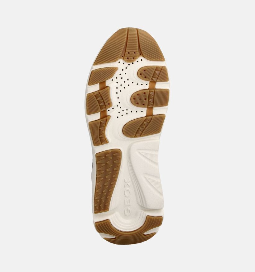 Geox Beige Sneakers met Kaki en Bruine Accenten voor dames (360127) - geschikt voor steunzolen