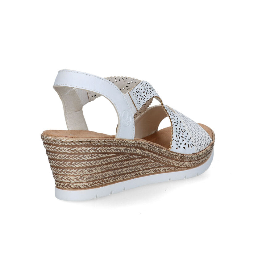 Rieker Zilveren Sandalen met sleehak voor dames (339119)