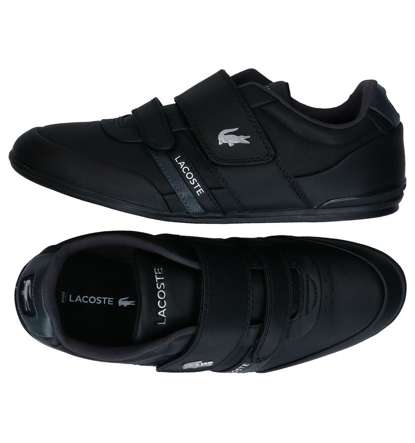 Lacoste Misano Strap Chaussures à velcro en Noir en cuir (286854)