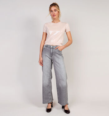 Straight leg jeans gris L32 Pieces Jeans Gris