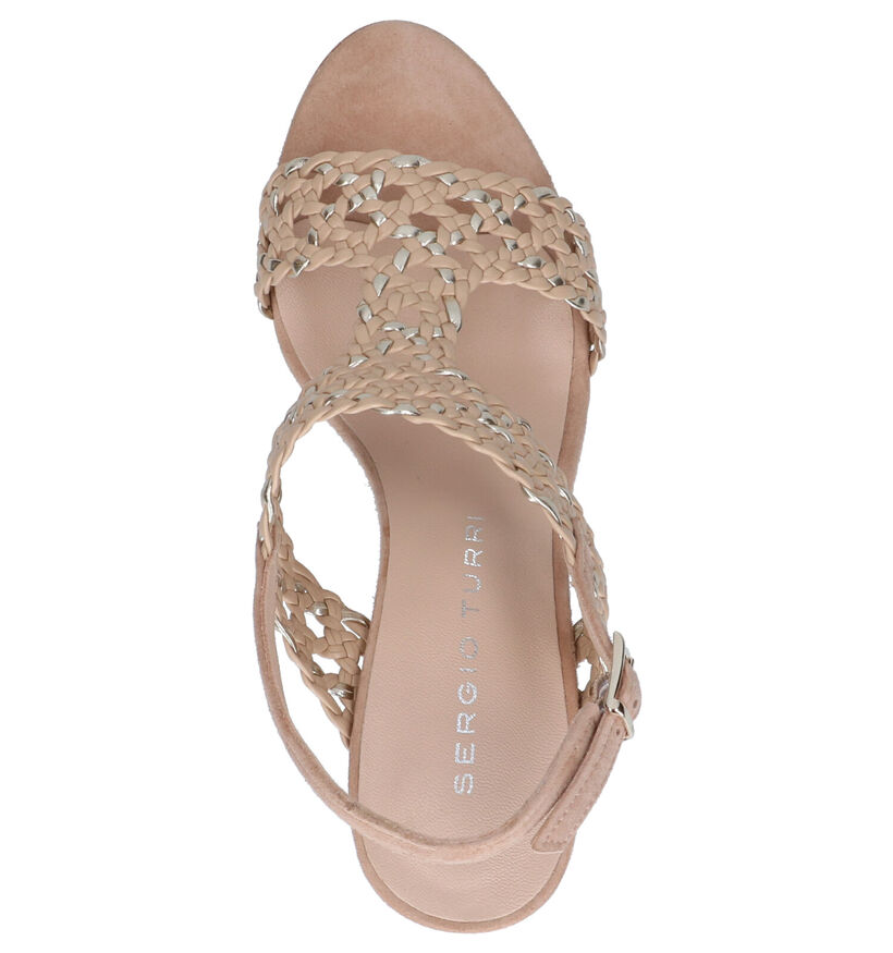 Sergio Turri Beige Sandalen in leer (273872)