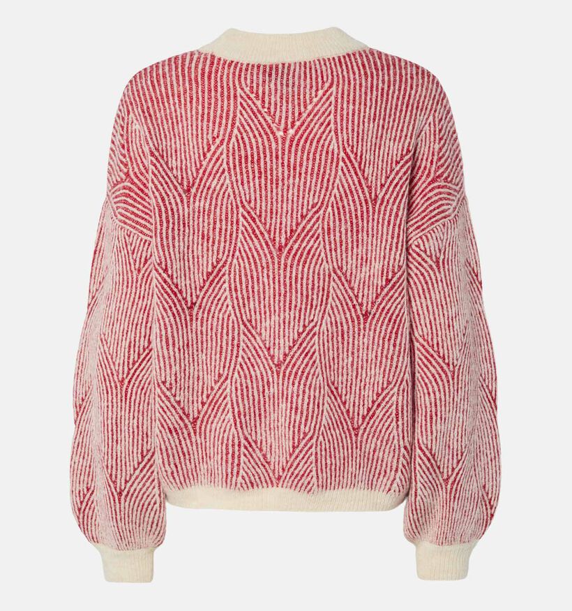 Pieces Jenna Rode/Beige Trui voor dames (361131)