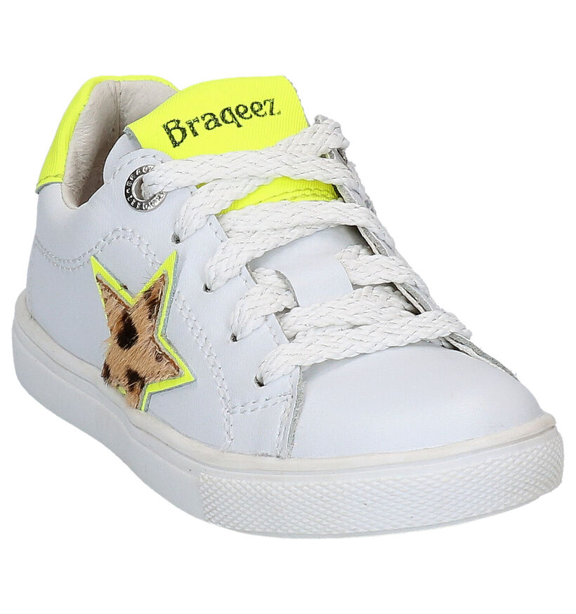 Braqeez Leigh Lowies Witte Lage Sneakers in leer (275291)