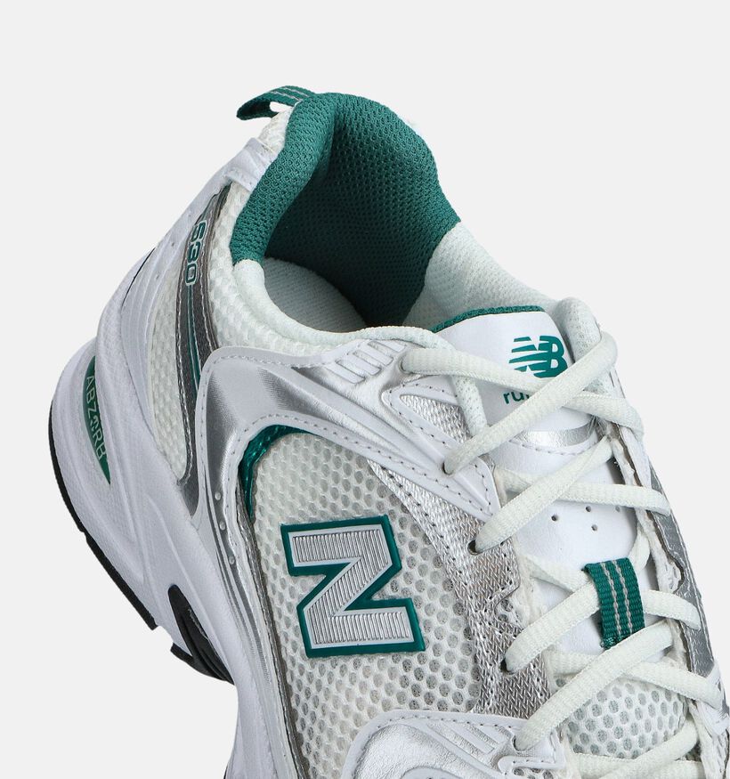 New Balance 530 Baskets en Blanc/Vert pour hommes (367321) - pour semelles orthopédiques