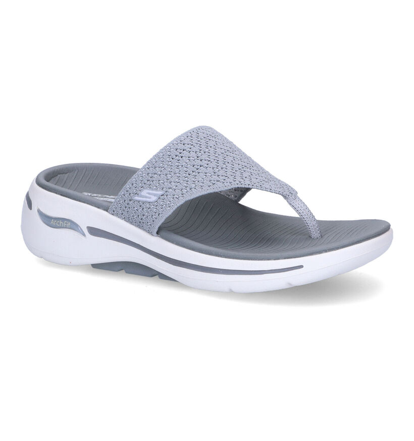 Skechers Go Walk Arch Fit Ecru Teenslippers voor dames (322945)