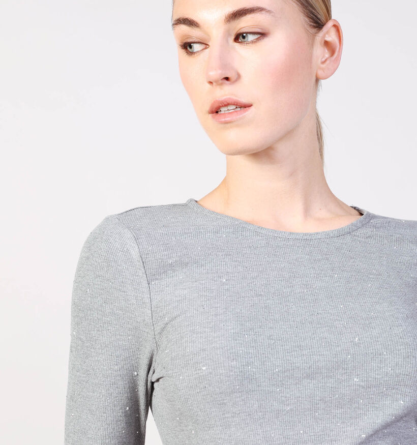 Desires Liv Grijze T-shirt met Lange Mouwen voor dames (365837)
