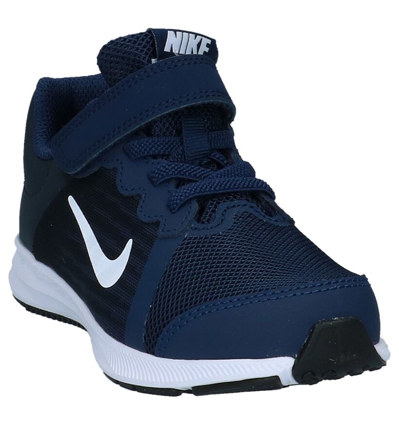Nike Downshifter Grijs/Blauwe Sportschoenen in stof (234382)