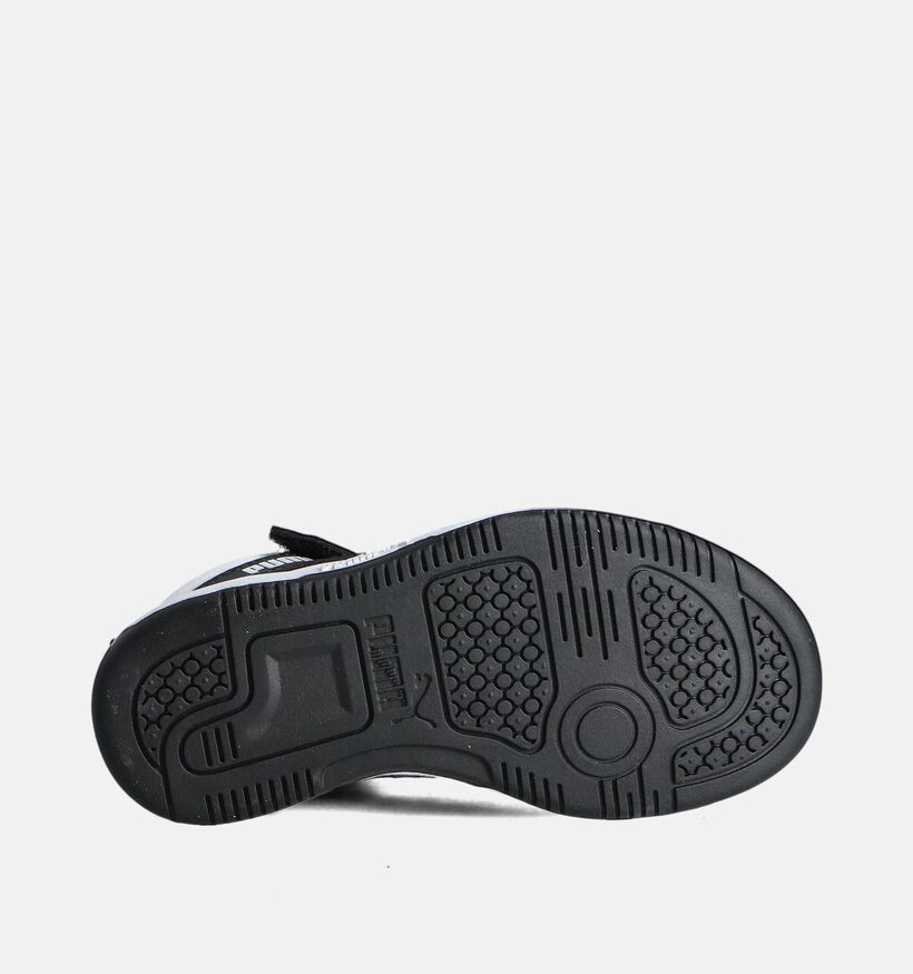 Puma Rebound V6 Mid Witte/Zwarte Sneakers voor jongens, meisjes (359215) - geschikt voor steunzolen