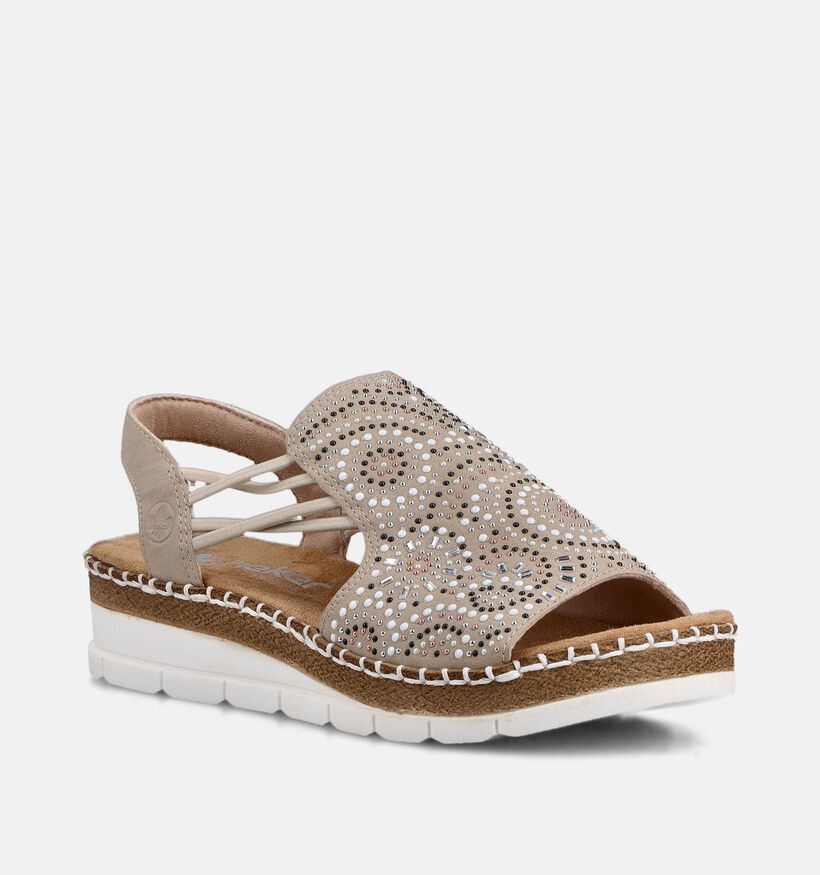 Rieker Antistress Sandales compens&eacute;es en Rose pour femmes (370387)