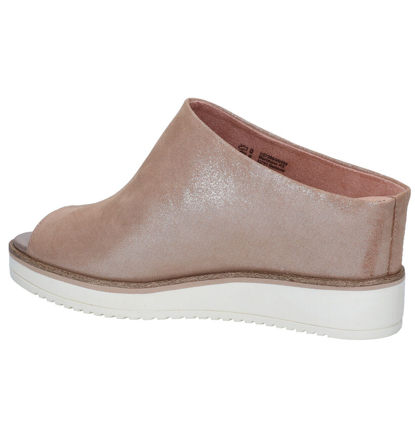 Tamaris Nu-pieds compensées en Or rose en textile (289406)