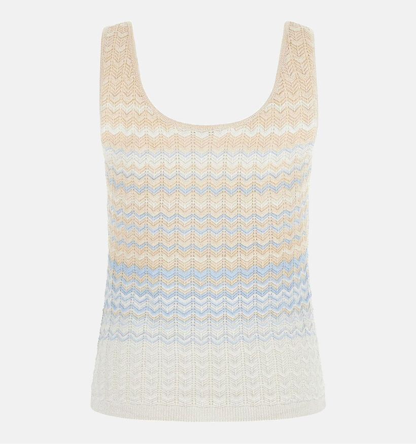 Guess Lichtbeige/Blauwe Top voor dames (370372)