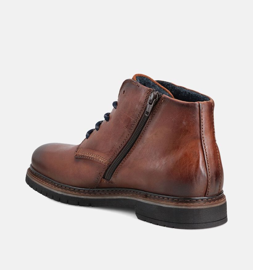 Bugatti Boots à lacets en Cognac Bugatti Boots à lacets en Cognac pour hommes (363788) - pour semelles orthopédiques
