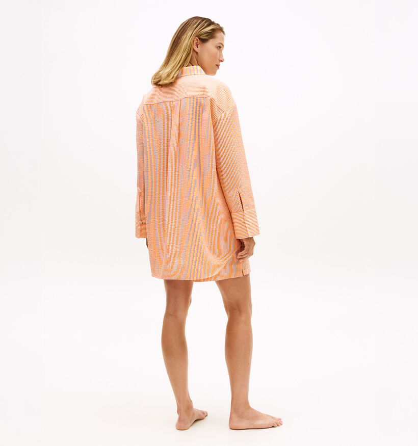 Tommy Hilfiger Seersucker Oranje Hemd voor dames (369265)