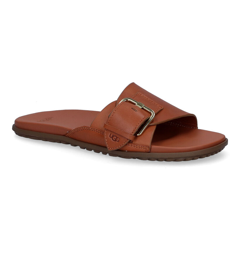 UGG Solivan Zwarte Slippers in leer (303420)