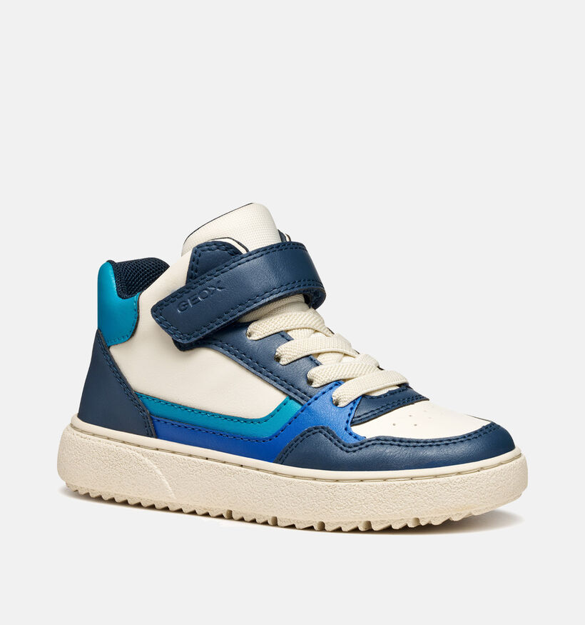 Geox Wit/Blauwe Sneakers voor jongens (360388) - geschikt voor steunzolen