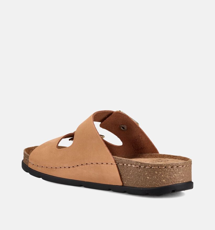 Scholl Bora 2 Buckles Nu-pieds plates en Cognac pour femmes (369876)