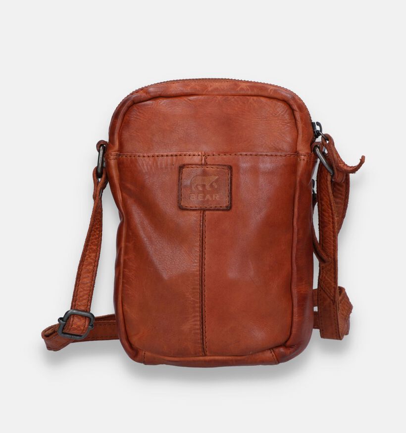 Bear Design Sac à bandoulière en Cognac pour hommes (342777)