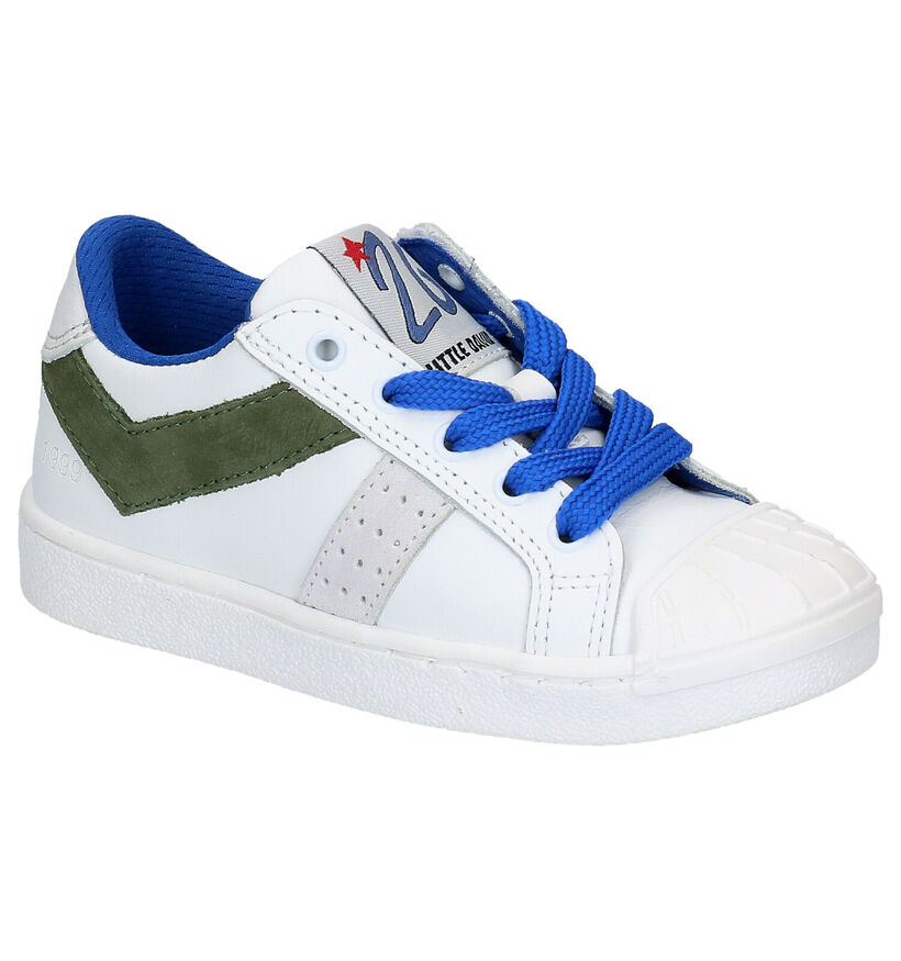 Witte Lage Sneakers Little David Palmer in leer (273230)