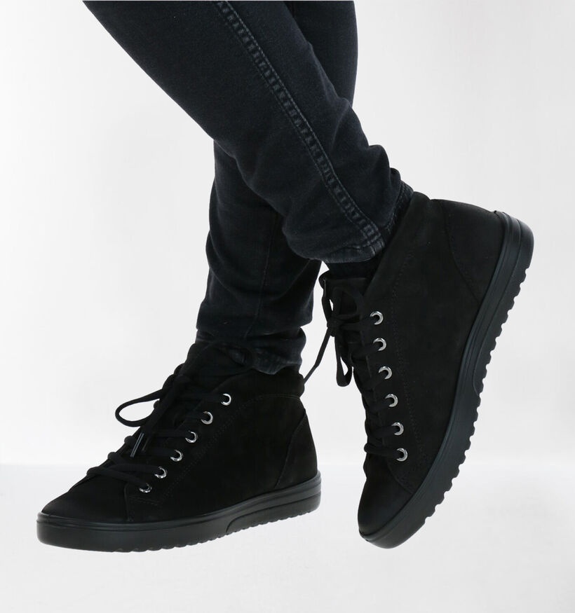 ECCO Fara Zwarte Bottines in nubuck (280882)