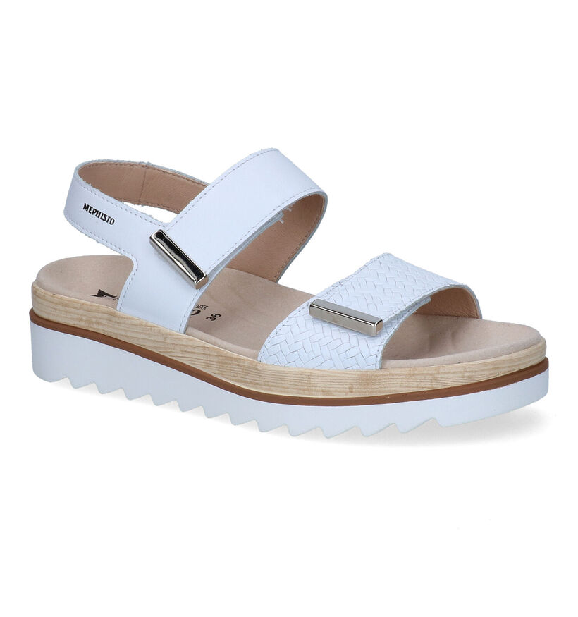 Mephisto Dominica Sandales avec talon compensé en Blanc pour femmes (354278)