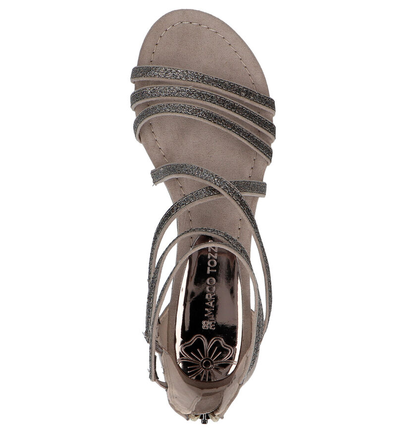 Marco Tozzi Taupe Sandalen in stof (270671)