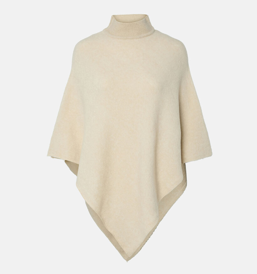 Pieces Fortuna Lichbeige Poncho voor dames (361129)
