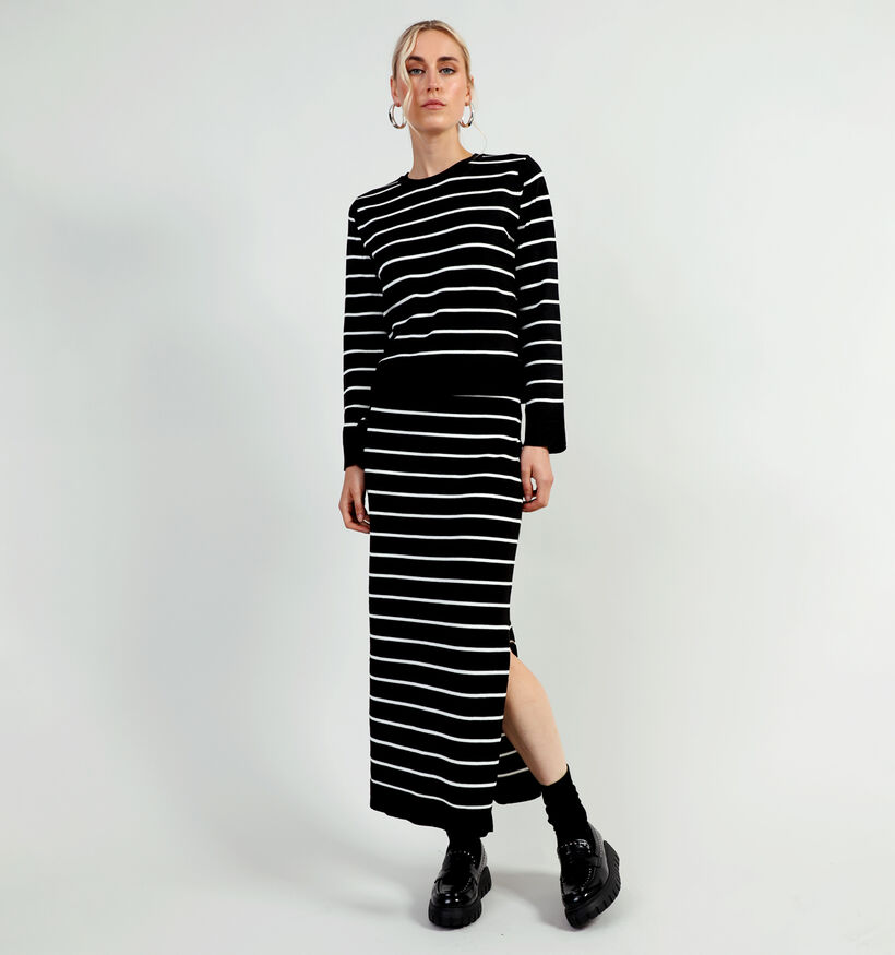 Pieces Joy Zwarte Gebreide rok voor dames (342975)