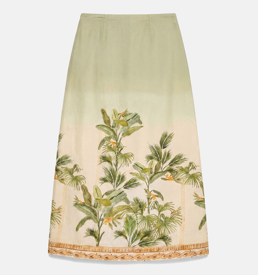 Vero Moda Heather Jupe Longue en Beige/Vert pour femmes (379094)