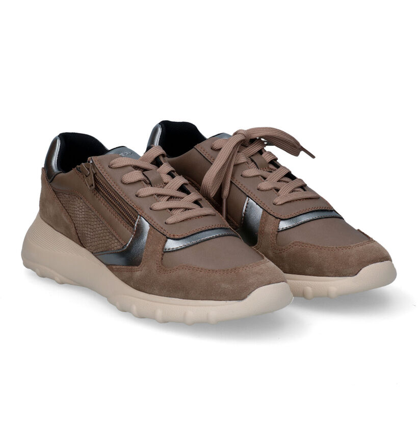 Geox Alleniee Taupe Sneakers voor dames (312891) - geschikt voor steunzolen