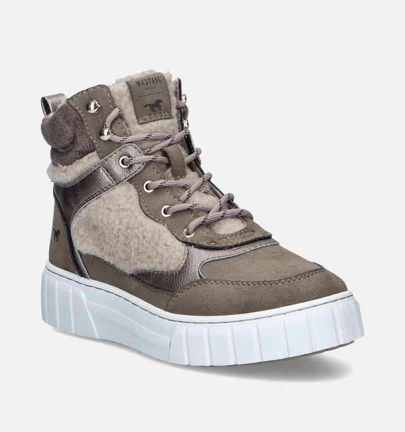 Mustang Baskets montantes en Taupe pour femmes (347281)