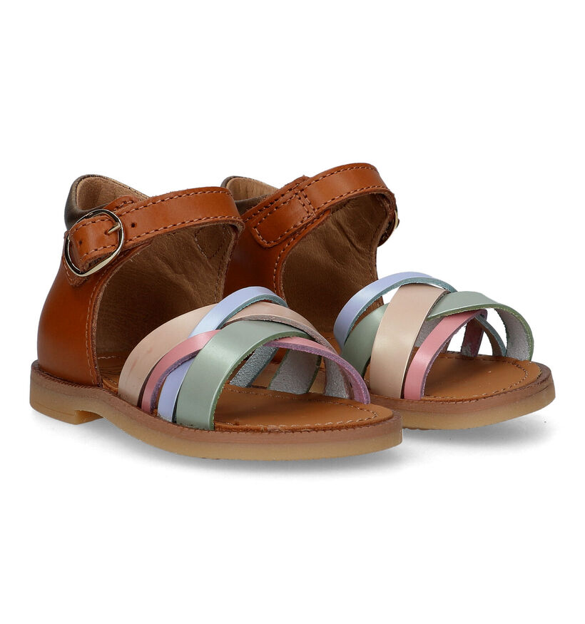 STONES and BONES Pita Sandales en Cognac pour filles (322618)